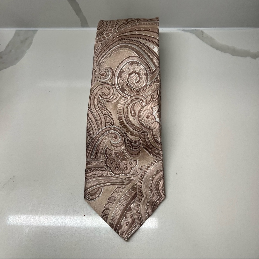Donald Trump Signature Collection Men’s Tie 100% Silk paisley beige/brown‎